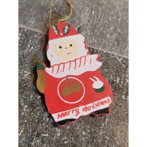 Merry Christmas wooden Santa Claus drum ornament Xmas decor